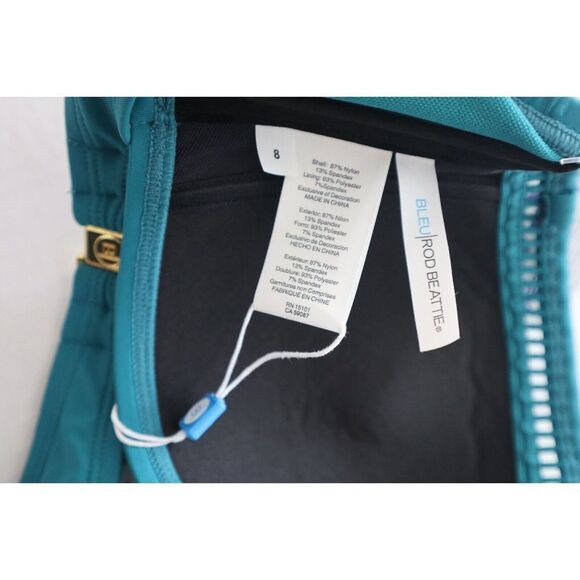 Bleu Rod Beattie Sz 8 Deep Water/Teal Behind the Seams Bandeau Bikini Top - Picture 4 of 5